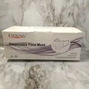 EYOUNG 50 Pieces Disposable Face Mask Blue 3 Layer Elastic Earband