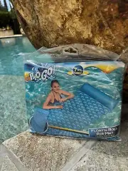 H2O GO! Bestway Float 'n Roll LARGE Inflatable Air Mat Pool, 7ft x 34in. Aqua
