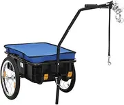 Kids Bike Trailer Heavy-Duty Steel Frame Bicycle Trailer, Outdoor Bike Cargo Trailer, Foldable Hand Wagon, Recreation Cycling Accessories, 155x60x83 Cm