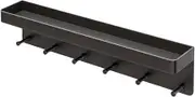 Wall Hooks with Shelf for Coats, Towel Rack with Hooks, No-Punch Towel Hanger for Garage Products Keychain