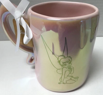 Rae Dunn Disney PIXIE DUST Iridescent Pink Tinker Bell Mug Double-Sided. Flaw?
