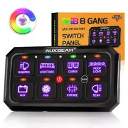 AUXBEAM RGB 8 Gang Switch Panel Toggle Momentary Pulsed For ATV Jeep Boat RB80XL