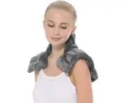 Aroma Season Microwave Heat Pack for Pain Relief- Flaxseed Wheat Bag Heated Neck Wrap Neck Pain and Arthritis Relief (Grey)