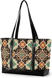 [sanluoli] Flat Geometric Pattern Maltese Cross modern women's briefcase with zipper bags for work for travel with diaper bolso de trabajo para mujer, Flat Geometric Pattern Maltese Cross, 1 size