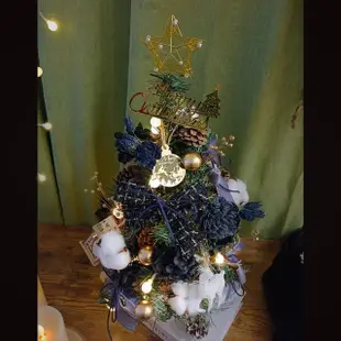 【KIRA與花花藝】PE法式質感聖誕樹/中-星空黑/桌上聖誕樹(永生花裝飾/聖誕禮物/聖誕節/交換禮物/聖誕樹)