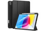 For Apple iPad 10th Gen Case, 10th Generation 10.9 inch 2022 Folio Leather Case Cover With Pencil Holder (Black)