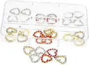 30pcs Rhinestone Nail Art Accessories Clear Trendy Colored Hearts Charms Nail Rhinestone Jewel Decoration Colorful Heart Nail Gems Polish Nail Gems Studs Nail Accessory Rhinestones