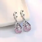 Sterling Silver Drop Earrings Opal Leaf Dangle Earring Ear Cuffs Women's Jewelry