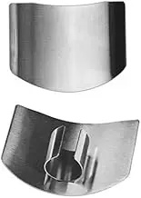 2Pcs Stainless Steel Finger Guard, Finger Protector for Cutting Food, Premium Slicing Tool Finger Protectors When Cutting, Slicing, Dicing, Chopping Vegatables Kitchen Accessories (Silvery, One Size)