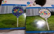 2 Balloon shaped Yard/Lawn Signs Happy Birthday Decoration 26" Tall