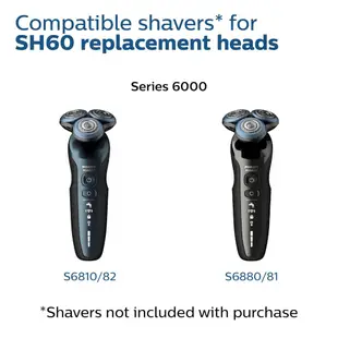 Philips Norelco SH60 原廠 替換刀頭 (1入) 適 Series 6000 電動刮鬍刀