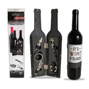 5pc Men's Republic Wine Lover Tools Drip Stop/Foil Cutter Bottle Box Gift Set