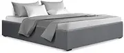 Artiss Double Bed Frame Platform Gas Lift Base Beds with Storage Bedroom Room Decor Home Furniture, Upholstered with Grey Faux Linen Fabric + Foam + Wood, Modern Design