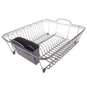 D.line Nickel/PVC Dish/Plate Rack Drying Sink Organiser 44x35.5cm Black