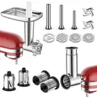 Meat Grinder & Stainless Steel Slicer Shredder Attachment for KitchenAid Stan...