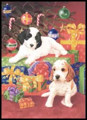 Greeting Card - Dog Puppy Spaniel - Christmas 0682