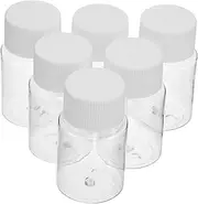 SHERCHPRY 6pcs Lightweight Clear Plastic Sample Vials for Liquid and Medicine Storage Portable Measuring Containers for Travel Durable Capsule Bottles for Dispensing Cosmetics