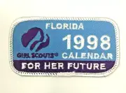 PATCH GSA Girl Scouts Florida 1998 Calendar For Her Future Blue Purple White
