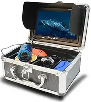 Underwater Fishing Camera with 7 Inch LCD Monitor, 1000TVL Portable Fish Finder Camera w/DVR, 8GB Memory Card, 4500mAh Battery, Infared Lights, 65ft Cable Waterproof IP68 Camera for Ice Lake Sea Boat
