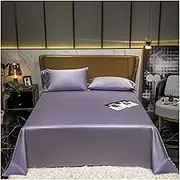 Luxury Flat Sheet Only 300 TC 100% Long Staple Cotton Satin Flat Sheet Hotel Quality Bedding Bed Top Sheet for Single/Twin Full/Double Queen King Bed(Purple,200x230cm-78x90)