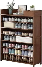 8-Tiers Shoe Rack Large Shoe Rack Organizer Bamboo Shoe Cabinet Organiser with Drawers for Entryway Living Room Hallway
