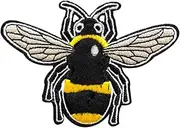 FabStix Buzzy The Bumble Bee Iron on Patch or Sticker Applique for Kids Womens Mens Clothing Jeans Jacket Caps Bags Lapel, Medical Grade and Latex Free