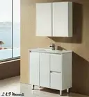 Slim Bathroom Vanity with Finger Pull Soft Close Door and Ceramic Basin 900mm