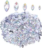Marquise Rhinestones for Nail Art 600pcs Horse Eye Shaped Acrylic Gems Flatback for DIY Projects