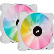Corsair White Sp140 Rgb Elite 140Mm Pwm Fan Dual Fan Kit With Lighting Node Core