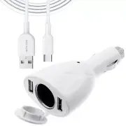 For Galaxy A15/A14 6ft Type-C Cable 2-Port USB Charger Power Cord DC Socket