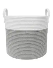 [LIVING TEXTILES] Cotton Rope Medium Hamper in Grey