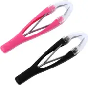 2Pcs Professional Eyebrow Tweezers Automatically Retractable Stainless Steel ...