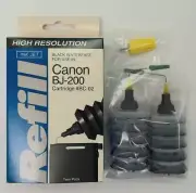 High Resolution Canon BJ-200 Black Ink Refill Kit for Cartridge BC-02 -Twin Pack