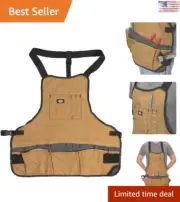 Heavy-Duty Workshop Apron - Tough Adjustable Belt - Versatile Grey/Tan