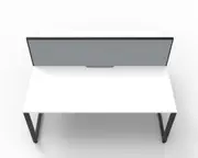 RAPIDLINE DELUXE LOOP LEG WORKSTATION With Screen 2 Person Double Sided W1500 x D750 x H730mm (per user) White Top Black Frame