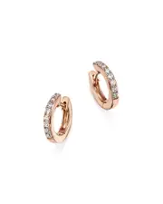 Diamond Mini Hoop Earrings in 14K Rose Gold, .15 ct. t. w.