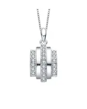 Genevive Silver CZ Statement Pendant