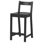 IKEA Nordviken Bar Stool with Backrest Black 24 3/8 004.246.93