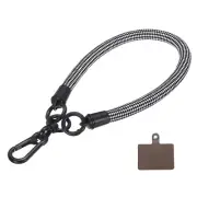 Phone Lanyard Universal Wrist Lanyard with Lanyard Patch Black White Grid 1 Pack
