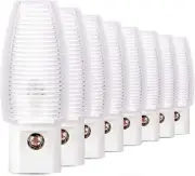 8 Pack Plug in Night Light, Warm White LED Nightlight, Dusk to Dawn Sensor, Kids