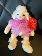 RUSS BERRIE PLUSH WHITE FRENCH POODLE DOG BRIGETTE PUPPY 8" - Unused Condition