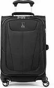 [Travelpro] Maxlite 5 Softside Expandable Luggage with 4 Spinner Wheels, Lightweight Suitcase, Men and Women, Black, Compact Carry-on 20-Inch, Maxlite 5 Softside Expandable Spinner Wheel Luggage