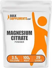 BulkSupplements.com Magnesium Citrate Powder - Magnesium Supplement, Magnesium 400mg, Pure Magnesium Citrate - Gluten Free, 3500mg per Serving, 100g (3.5 oz) (Pack of 1)