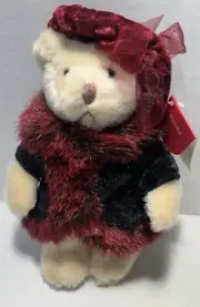Russ Teddy Bear Plush Natasha w/Tags Stuffed Fur Coat Hat