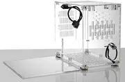 Small Computer Case Shell Compact PC Case Desktop PC Case ITX M Board 210mm Graphics Card SFX Power Supply 360° All-Round Heat Dissipation PC Chassis Transparent