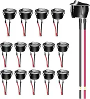 LxcshLjx 15Pcs Round Rocker Switch, Mini Circle Toggle Switch with Pre-Wired AC 6A/250V 10A/125V, ON Off 20mm SPST, 2 Pin Switch 120V Wired KCD1, 12V DC Electrical Switches for Car Boat RV Automotive