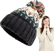 PUCHEN Winter Beanie with Pom | Pompom Beanie - Soft Hat, Snow Hat, Warm Hat for Cold Weather, Keep Your Head and Ears Warm in Style for Women and Girls