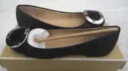 Michael Michael Kors - Pauline Ballet Mini MK Logo PVC (Black) - Size 6.5