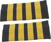 [Healeved] Pilot Shoulder Boards Gold Shoulder Epaulets Soft Material Suitable for Airlines and Flying Clubs