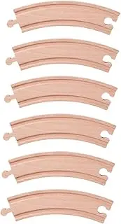 6pcs DIY Wooden Train Tracks Set for 3 Year Old Boys and Girls Train Track Accessories Rich Variety